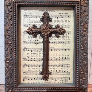 Rustic Cross Wall Decor Blessed Assurance Hymn
